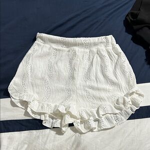 Zara White Lace Ruffle Skorts
